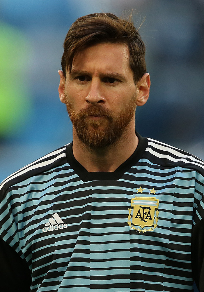 Lionel Messi concentrado antes de un partido con Argentina